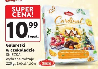 Galaretki w czekoladzie Sniezka Cardinal wybrane rodzaje promocja w Intermarche