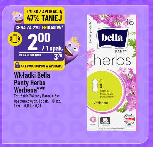 Wkładki verbena Bella panty herbs promocja w POLOmarket