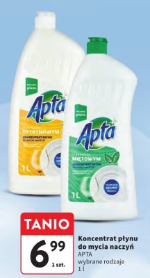 Koncentrat płynu do mycia naczyń APTA wybrane rodzaje promocja w Intermarche