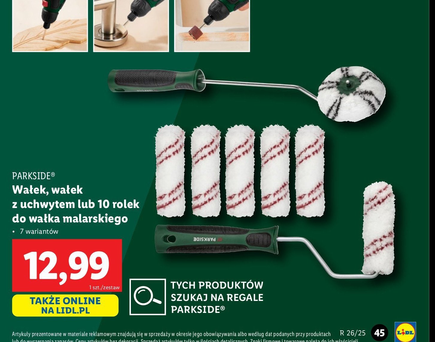 Rolski do wałka malarskiego Parkside promocja w Lidl