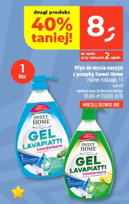 Płyn do mycia naczyń z pompką Sweet Home Gel Lavapiatti różne rodzaje 1l promocja w Dealz