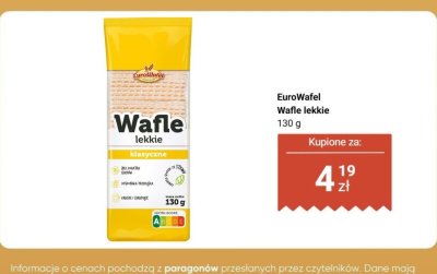 Wafle lekkie klasyczne EuroWafel promocja w Biedronka