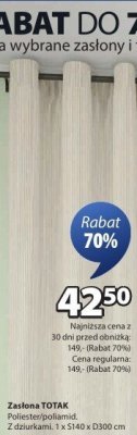 Zasłona TOTAK promocja w Jysk