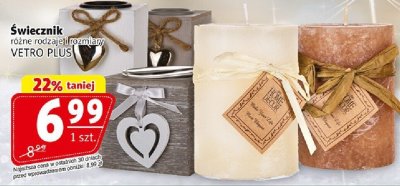 Świecznik różne rodzaje i rozmiary VETRO PLUS promocja w Prim Market