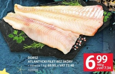 Dorsz atlantycki filet bez skóry promocja w Selgros