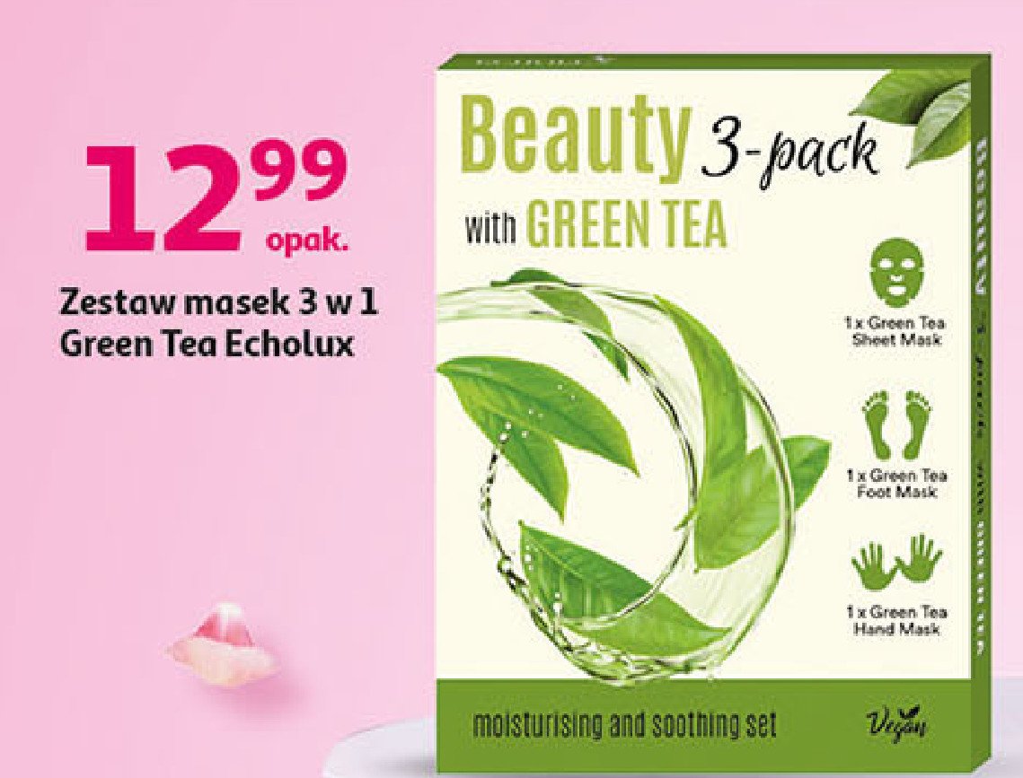 Maseczki green tea Echolux promocja w Auchan