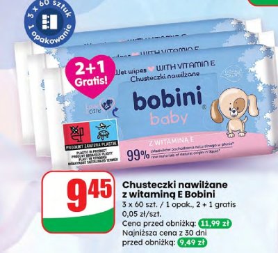 Chusteczki nawilżane z witaminą E 3-pak promocja w Dino