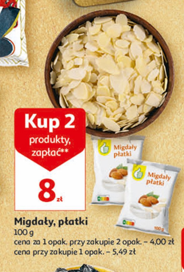 P艂atki migda艂owe Podniesiony kciuk promocja