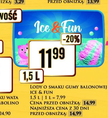 Lody o smaku gumy balonowej Koral ice&fun promocja