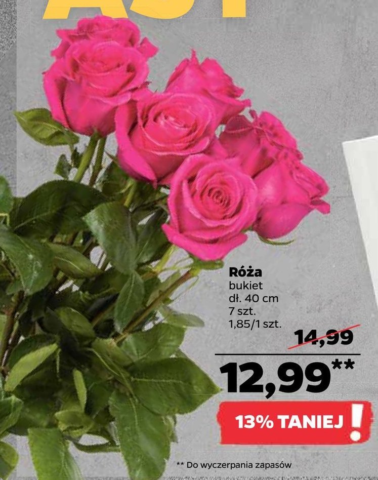 Róża cięta w bukiecie 40 cm promocje