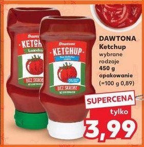 Ketchup łagodny bez cukru i bez skrobi Dawtona promocja