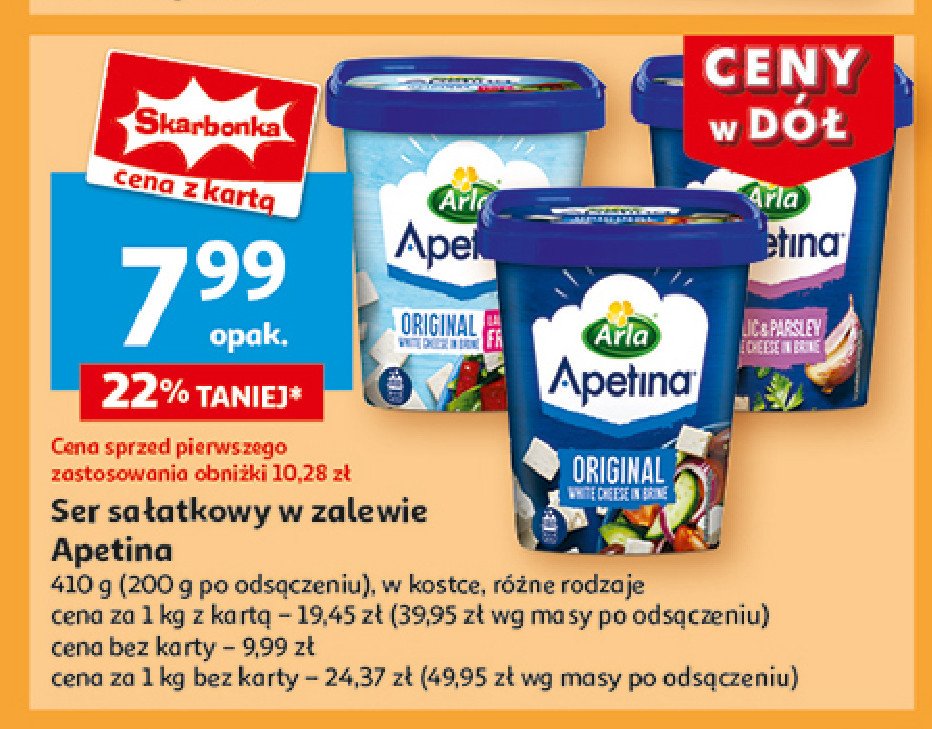 Ser typu feta Arla apetina promocja w Auchan