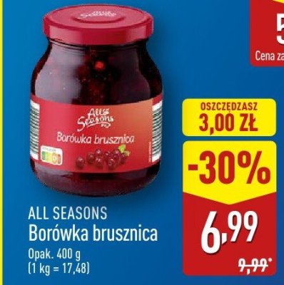 Borówka brusznica w słoiku promocja w Aldi