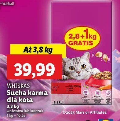 Karma dla kota wo艂owina Whiskas promocja