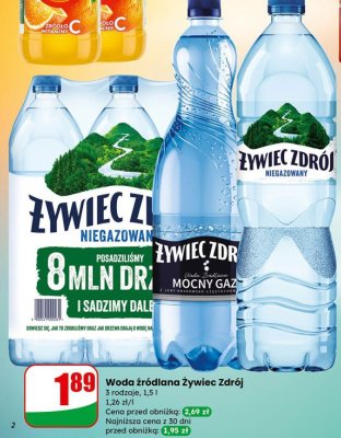 Woda źródlana 3 rodzaje promocja w Dino