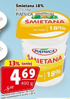 Śmietana Śmietana 18% Piątnica promocja w Prim Market