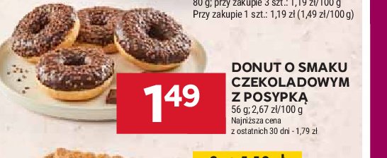 Donut o smaku czekoladowym z posypką promocja