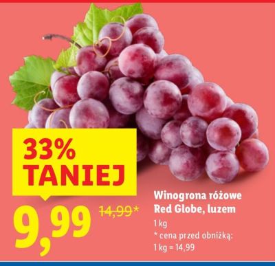 Winogrona różowe Red Globe luzem promocja w Lidl