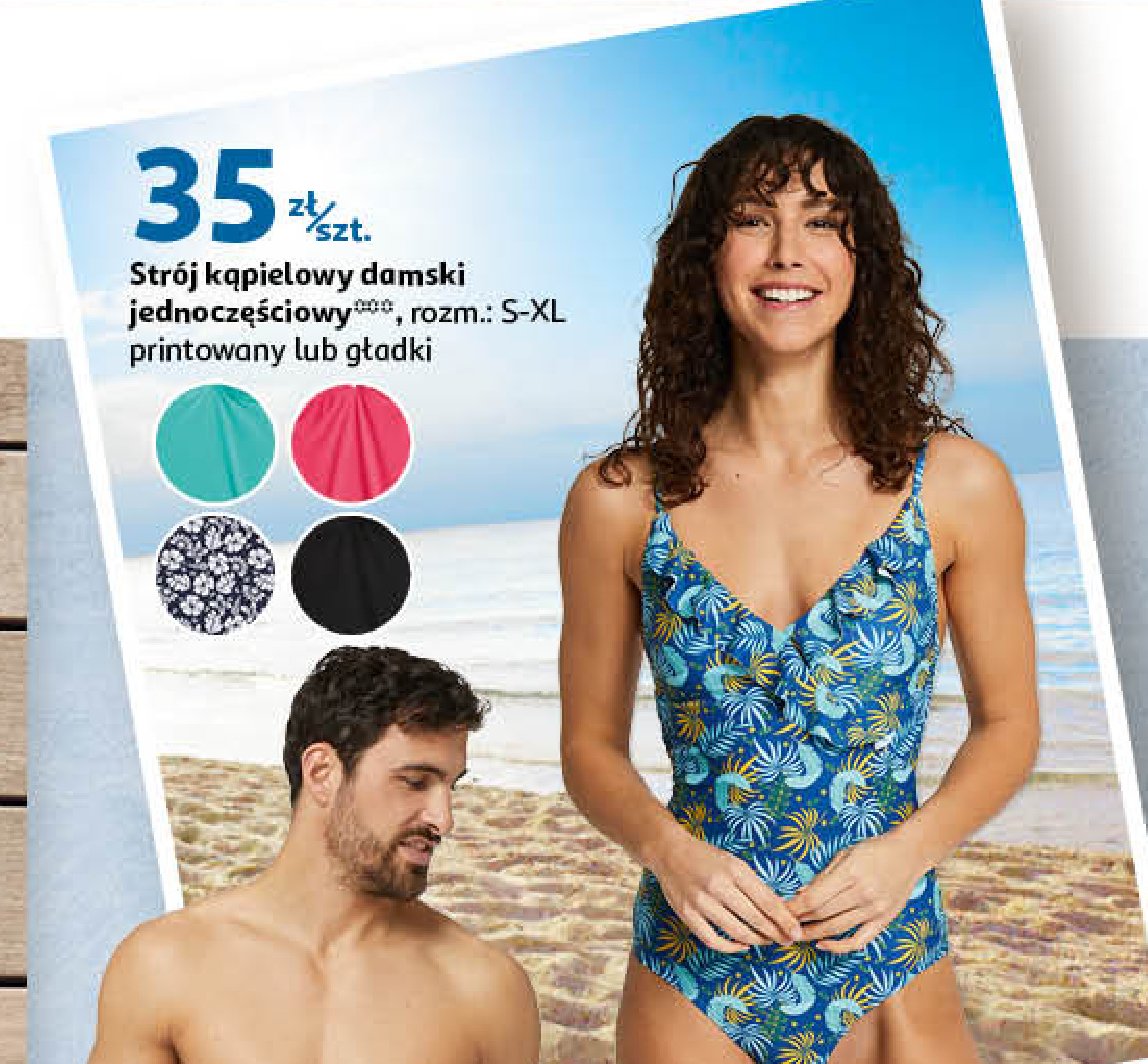 Strój kąpielowy jednoczęściowy printowany s-xl Auchan inextenso promocja
