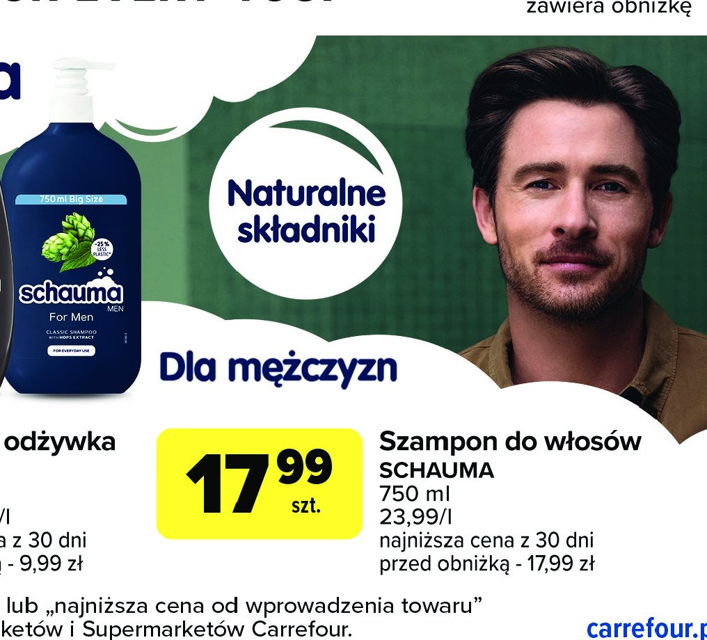 Szampon do włosów Schauma for men promocja w Carrefour