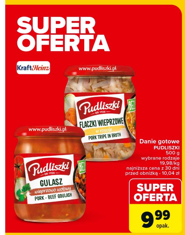 Flaczki wieprzowe w rosole Pudliszki promocja