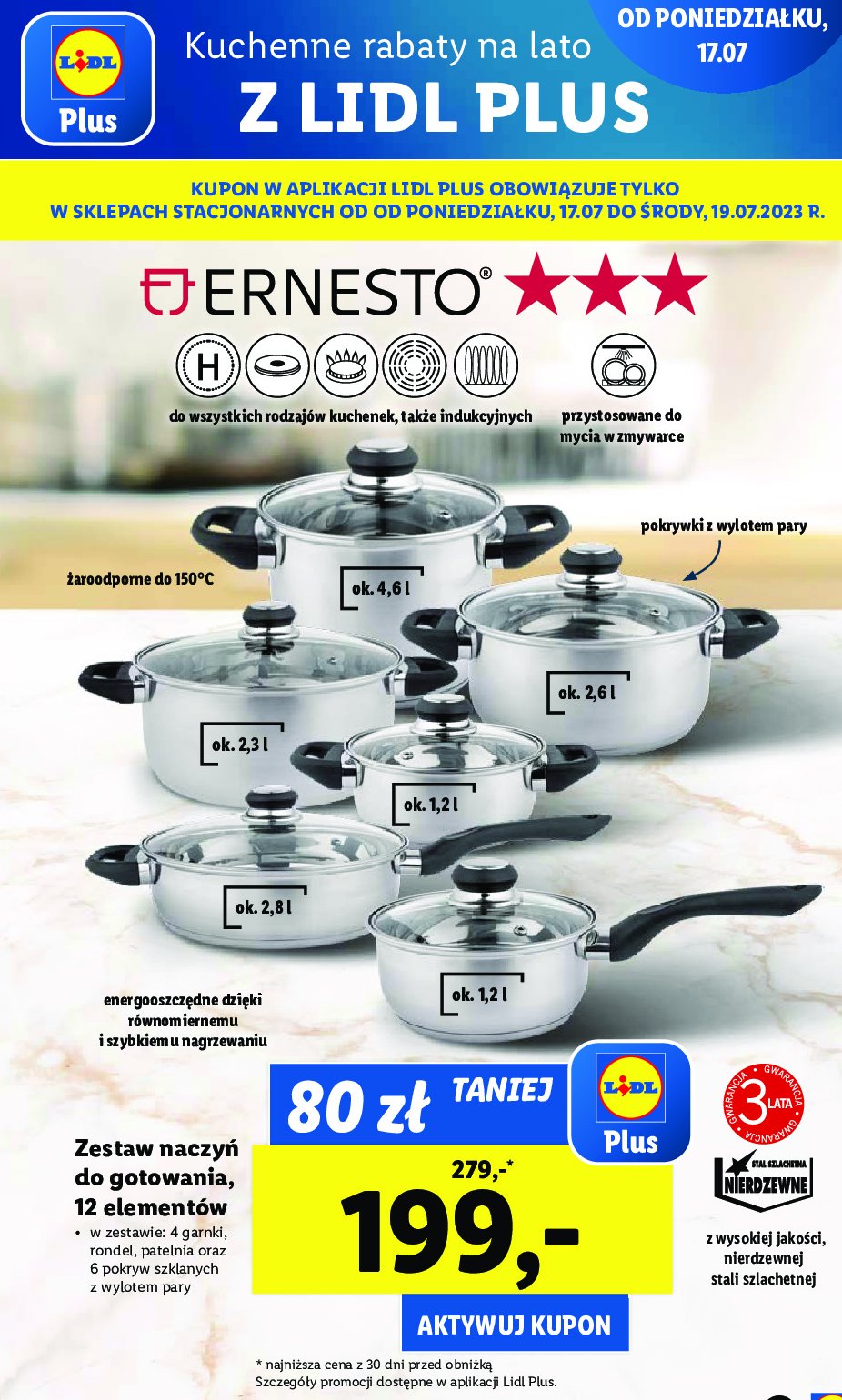 Zestaw garnk贸w ze stali szlachetnej Ernesto promocja