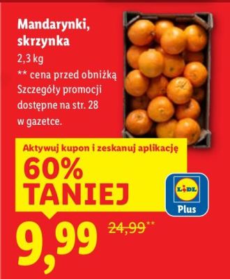Mandarynki, skrzynka 2,3 kg promocja w Lidl