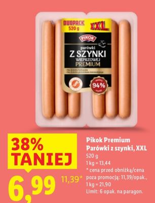 Parówki z szynki XXL promocja w Lidl