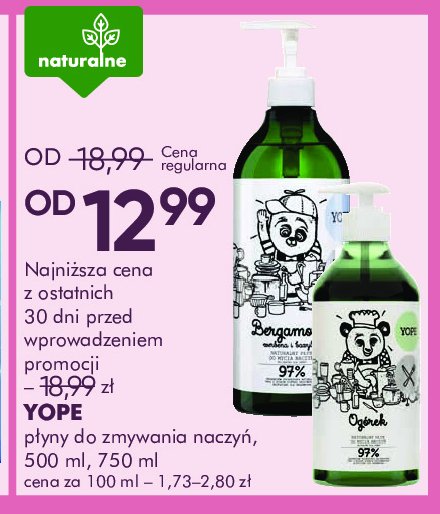 Płyn do mycia naczyń ogórek Yope promocja w Super-Pharm