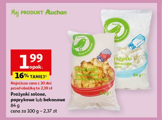 Prażynki ziemniaczane solone Auchan promocja
