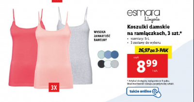 Koszukla na ramiączkach s-l Esmara lingerie promocja