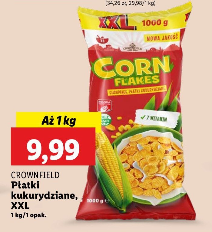 Płatki kukurydziane Crownfield promocja