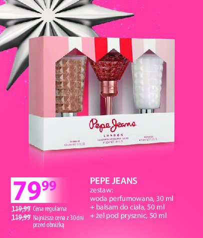 Zestaw w pudełku for her: balsam do ciała 50 ml + żel pod prysznic 50 ml + woda perfumowana 30 ml PEPE JEANS promocja w Hebe