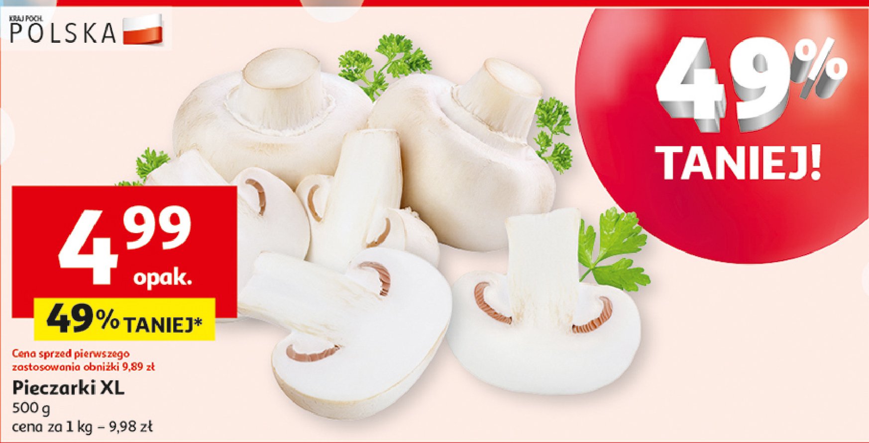 Pieczarki xl promocja w Auchan