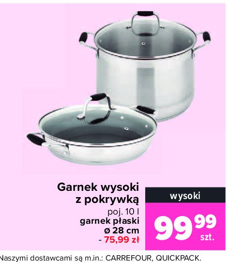 Garnek wysoki z pokrywą indukcja 10 l 26 cm promocja