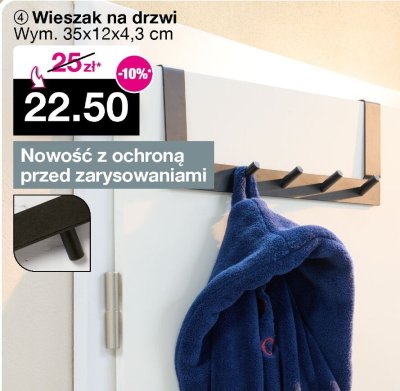 Wieszak na drzwi, wym. 35x12x4,3 cm promocja w Woolworth