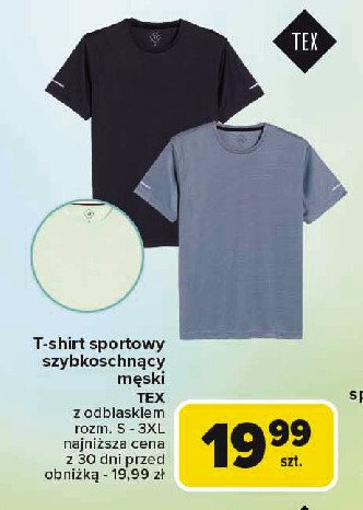 T-shirt męski szybkoschnący s-3xl Tex promocja w Carrefour