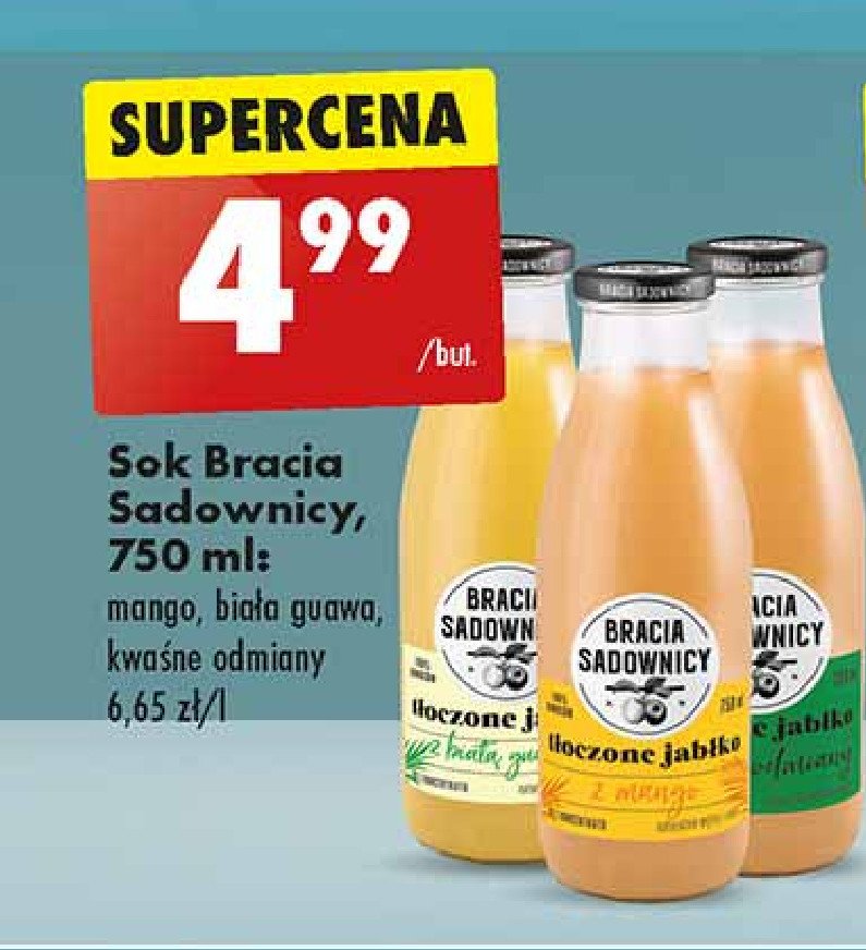 Sok jabłko tłoczone z mango Bracia sadownicy promocja