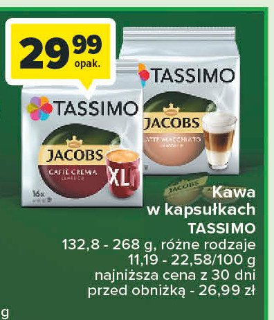 Kawa caffe crema classico xl Tassimo jacobs promocja