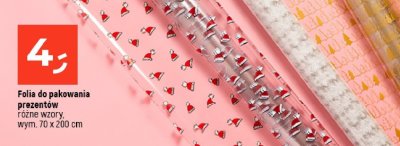 Folia do pakowania prezentów różne wzory 70x200 cm promocja w Dealz