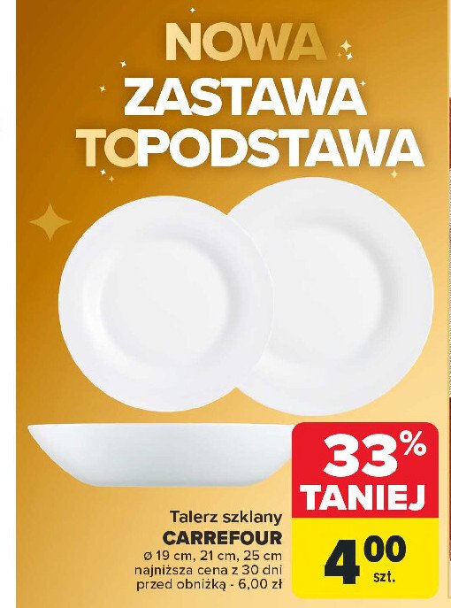 Talerz obiadowy 25 cm Carrefour promocja w Carrefour Market