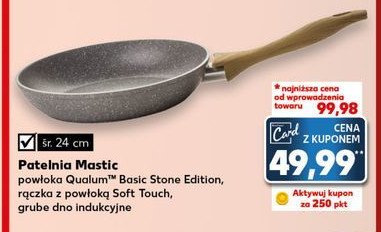 Patelnia z pokrywą powłoka qualum basic stone edition mastic 24 cm Ambition promocja