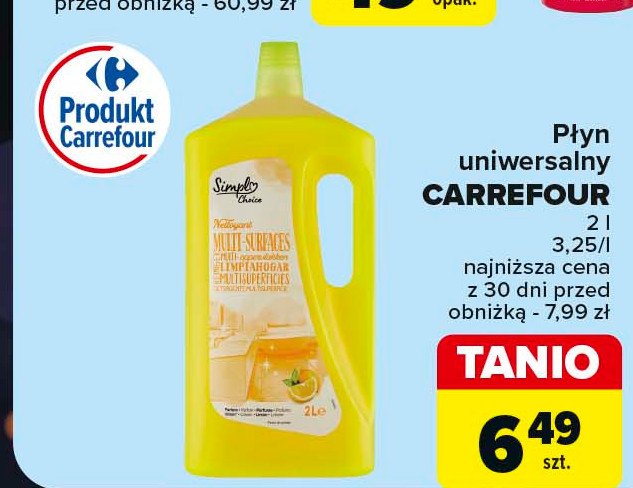 Płyn uniwersalny lemon SIMPLY CHOICE promocja w Carrefour Market