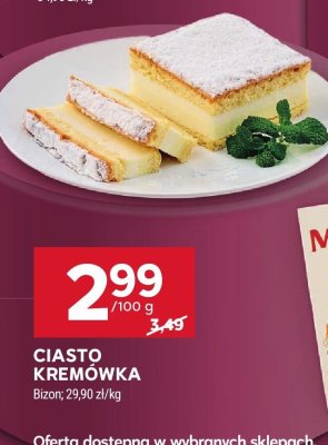 Ciasto pakowane kremówka Bizon promocja w Stokrotka