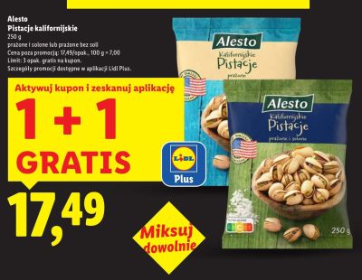 Pistacje kalifornijskie prażone promocja w Lidl