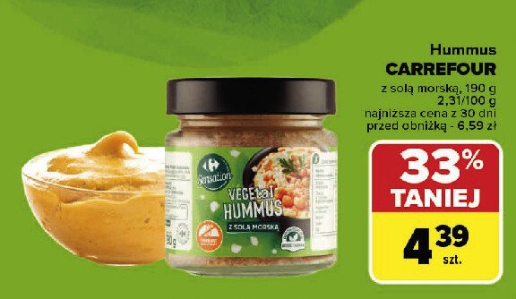 Hummus z solą morską Carrefour sensation promocja w Carrefour