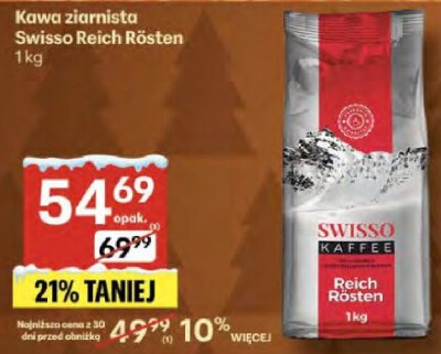 Kawa ziarnista Swisso Reich Rösten promocja w Delikatesy Centrum