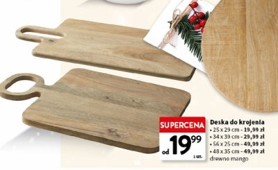 Deska do krojenia drewno mango 34x39 cm promocja w Intermarche
