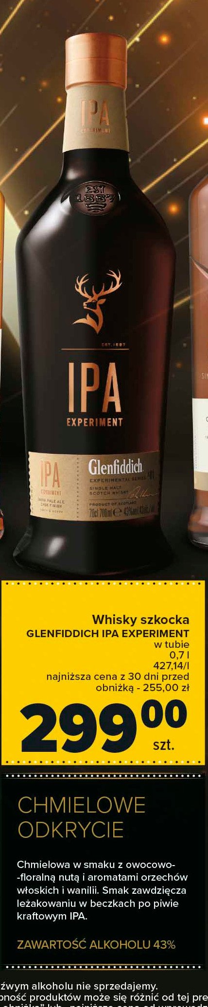 Whisky tuba GLENFIDDICH IPA promocja