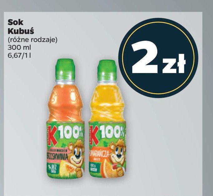 Sok marchew-jabło-pomarańcza Kubuś 100% sok promocja